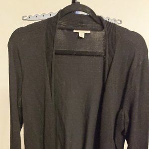 Black cardigan - short length - 3/4 length sleeves - Size Large